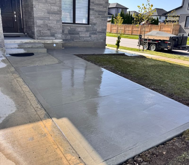 concrete walkway installation