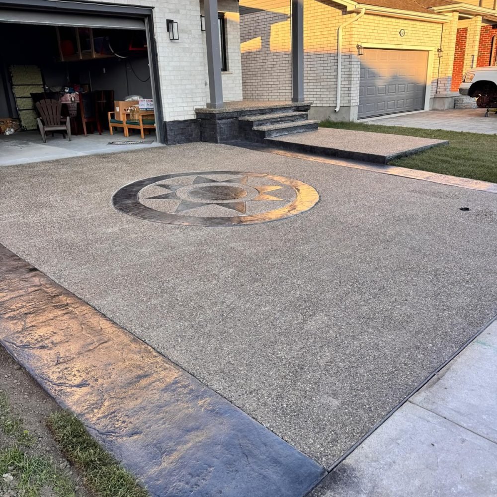 custom concrete driveway designs