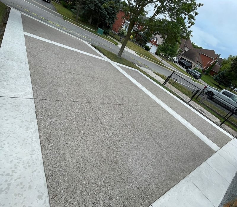 custom decorative concrete driveway installation